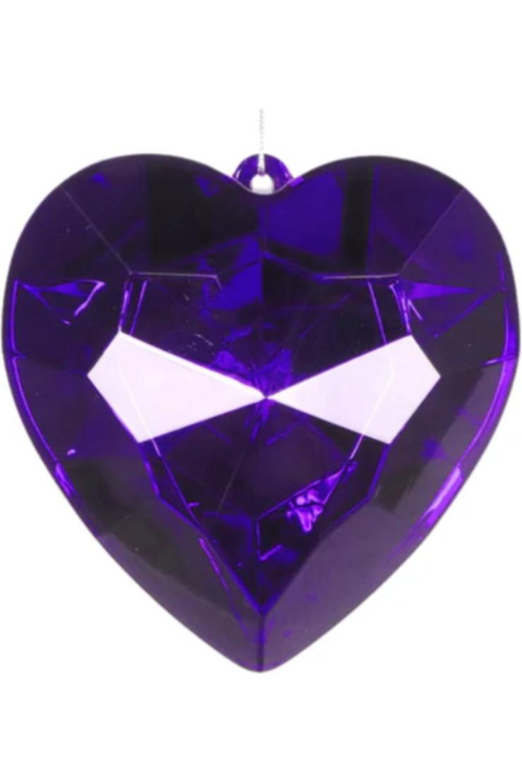 Shop For 6" Acrylic Heart Jewel Ornament: Purple