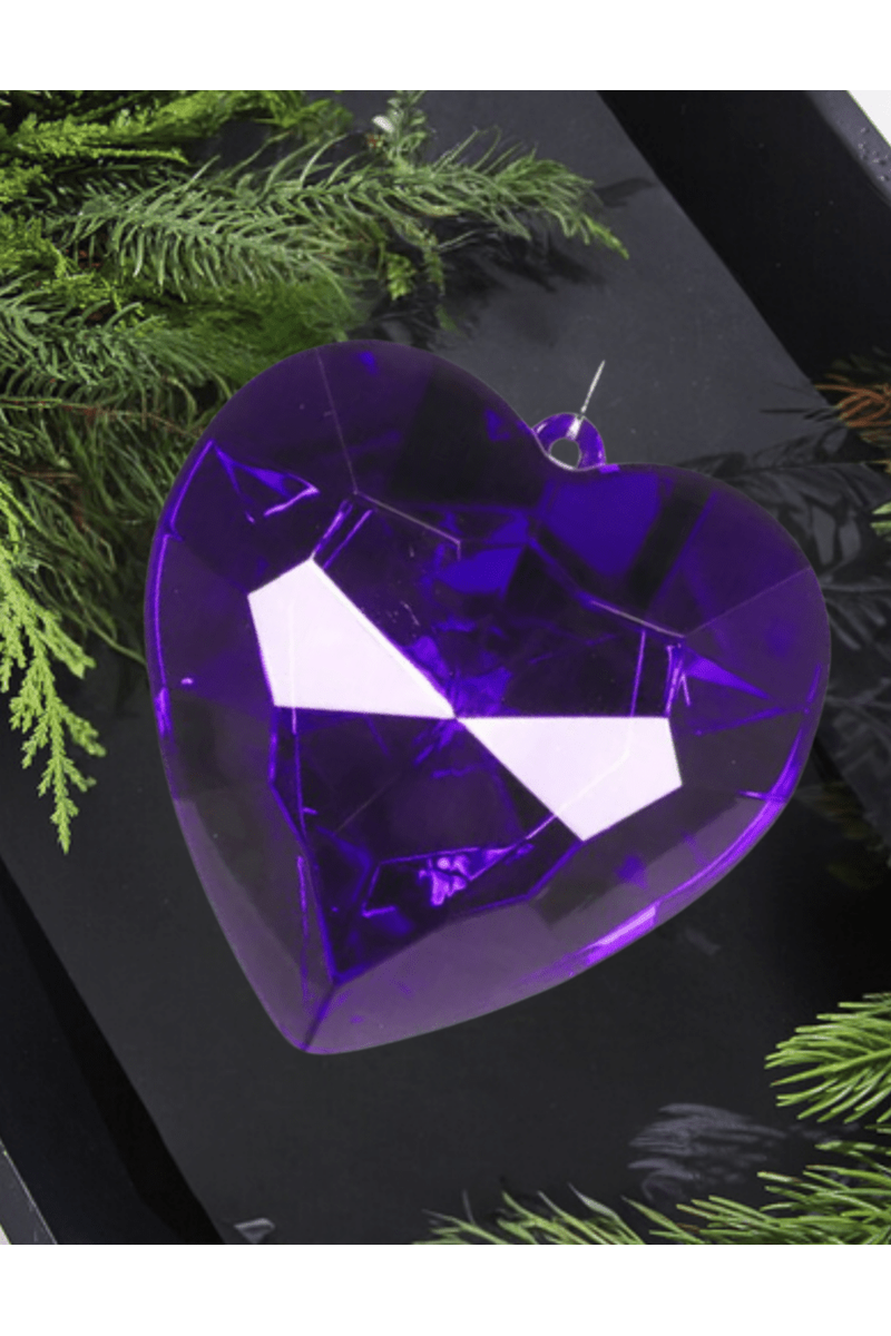 Shop For 6" Acrylic Heart Jewel Ornament: Purple