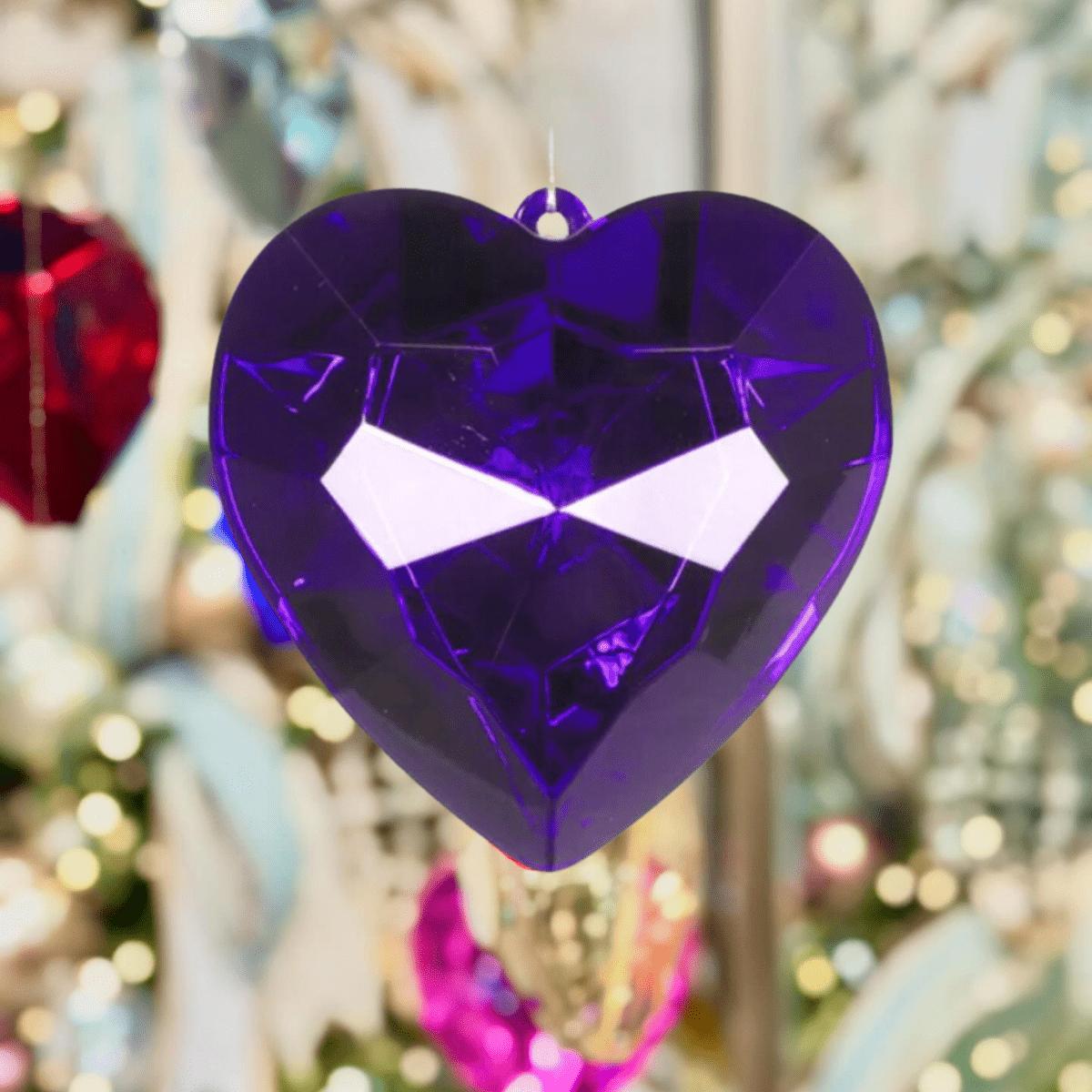 Shop For 6" Acrylic Heart Jewel Ornament: Purple
