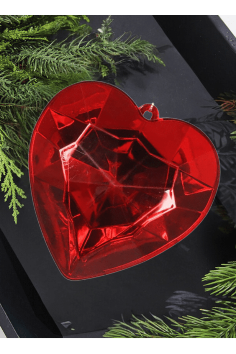 Shop For 6" Acrylic Heart Jewel Ornament: Red