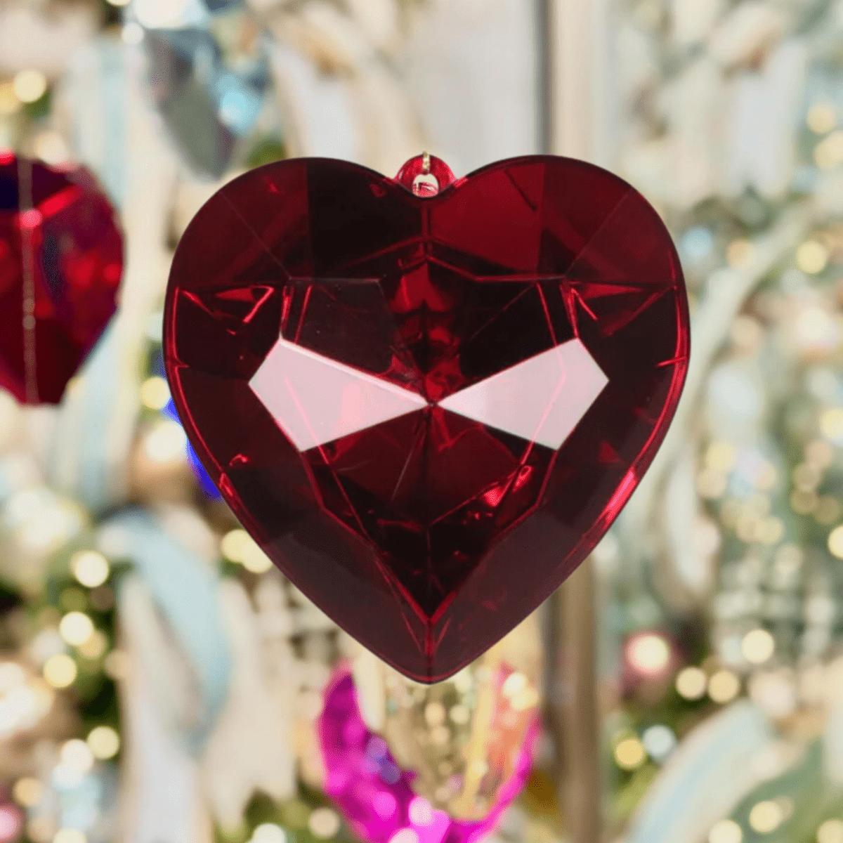 Shop For 6" Acrylic Heart Jewel Ornament: Ruby