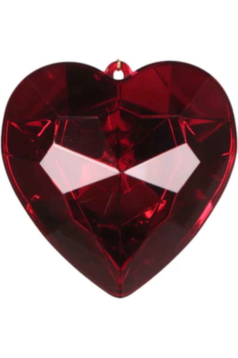 Shop For 6" Acrylic Heart Jewel Ornament: Ruby