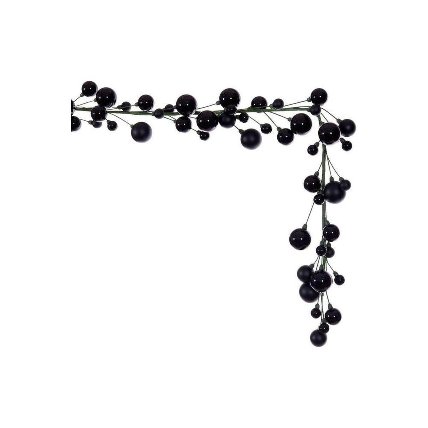 6' Ball Branch Garland: Black
