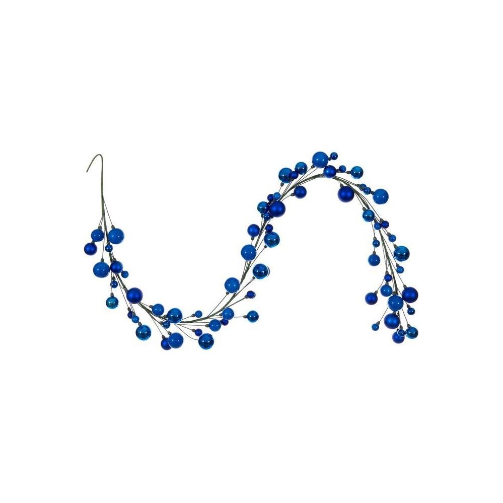 Shop For 6' Ball Branch Garland: Blue