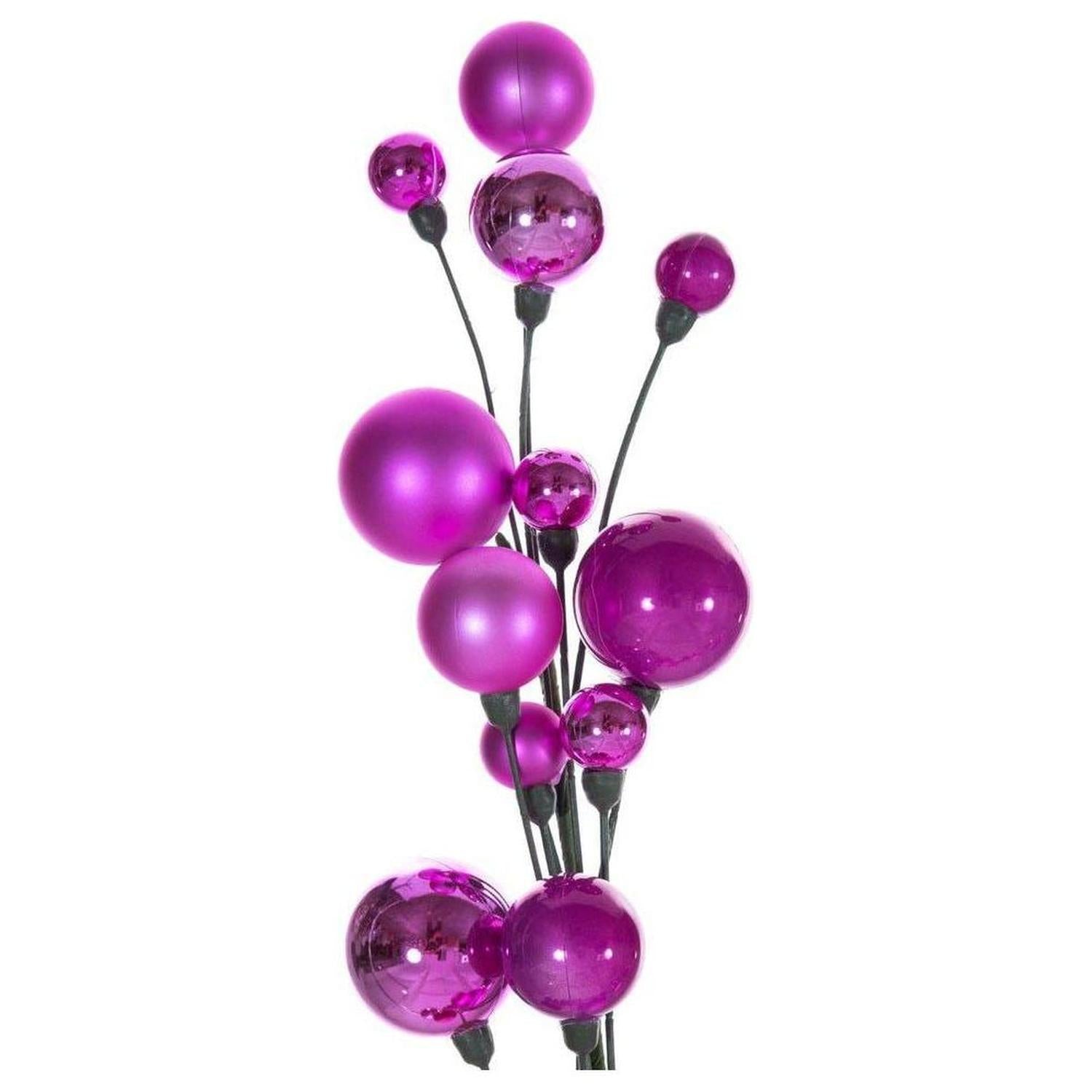 6' Ball Branch Garland: Hot Pink