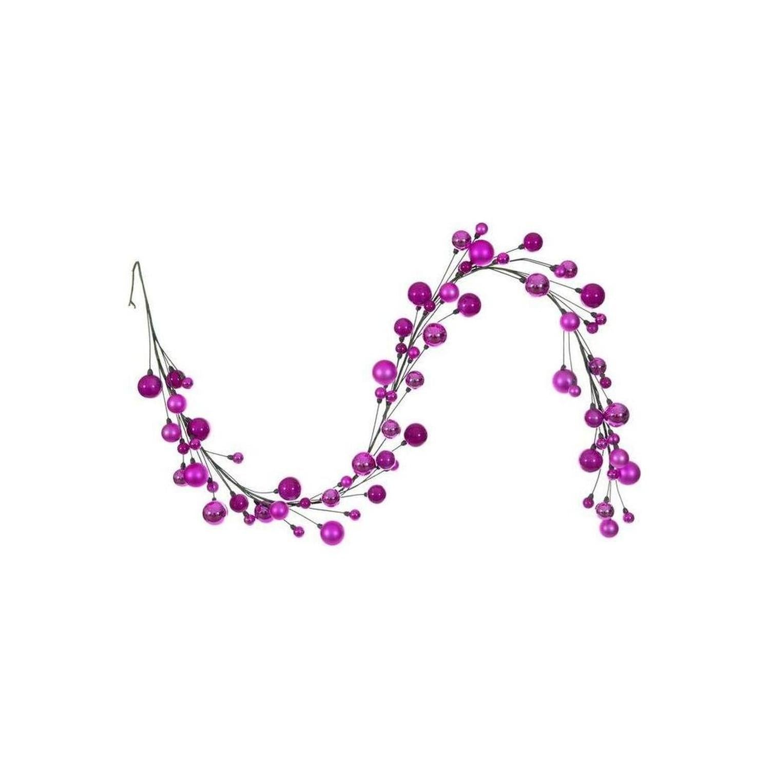 Shop For 6' Ball Branch Garland: Hot Pink