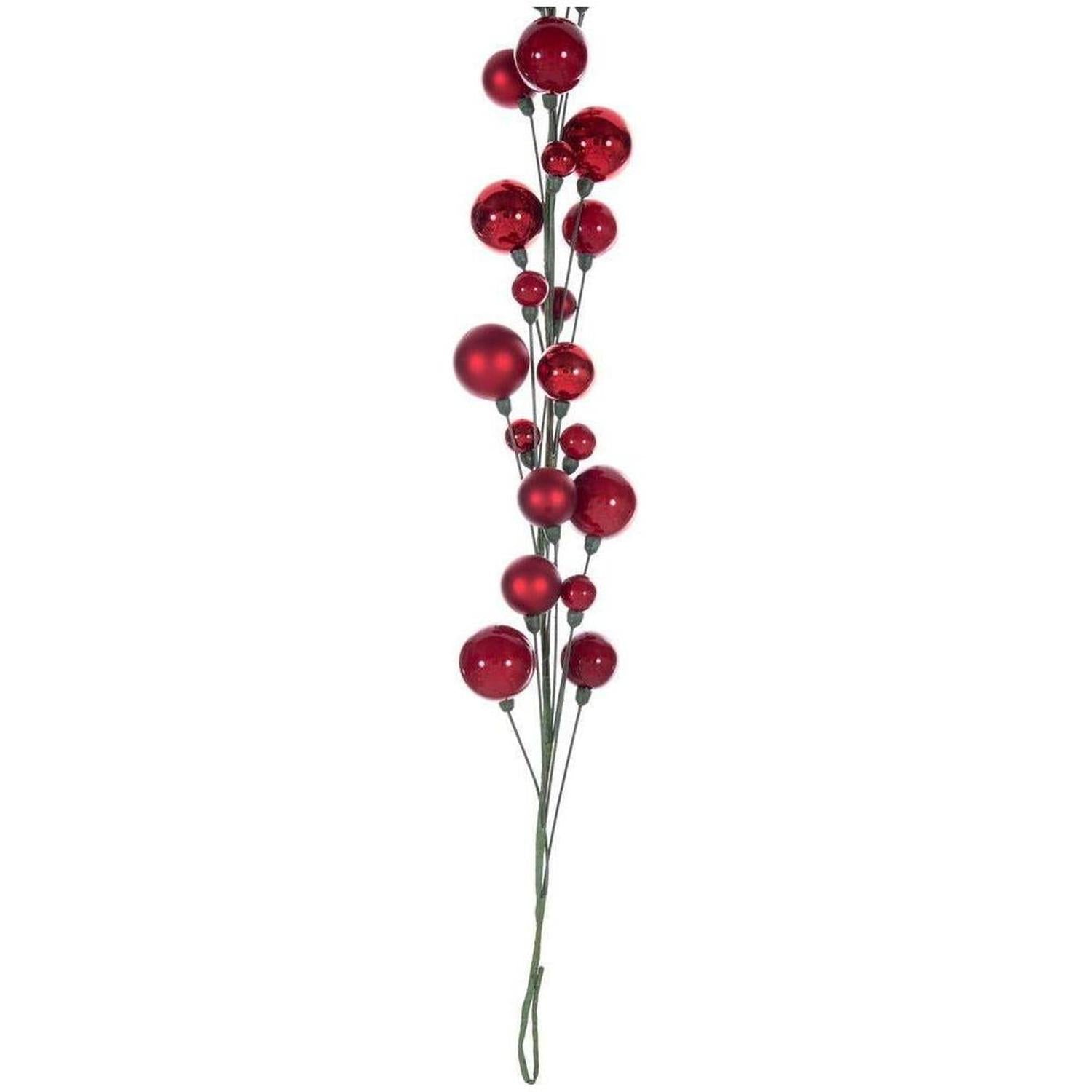 6' Ball Branch Garland: Red
