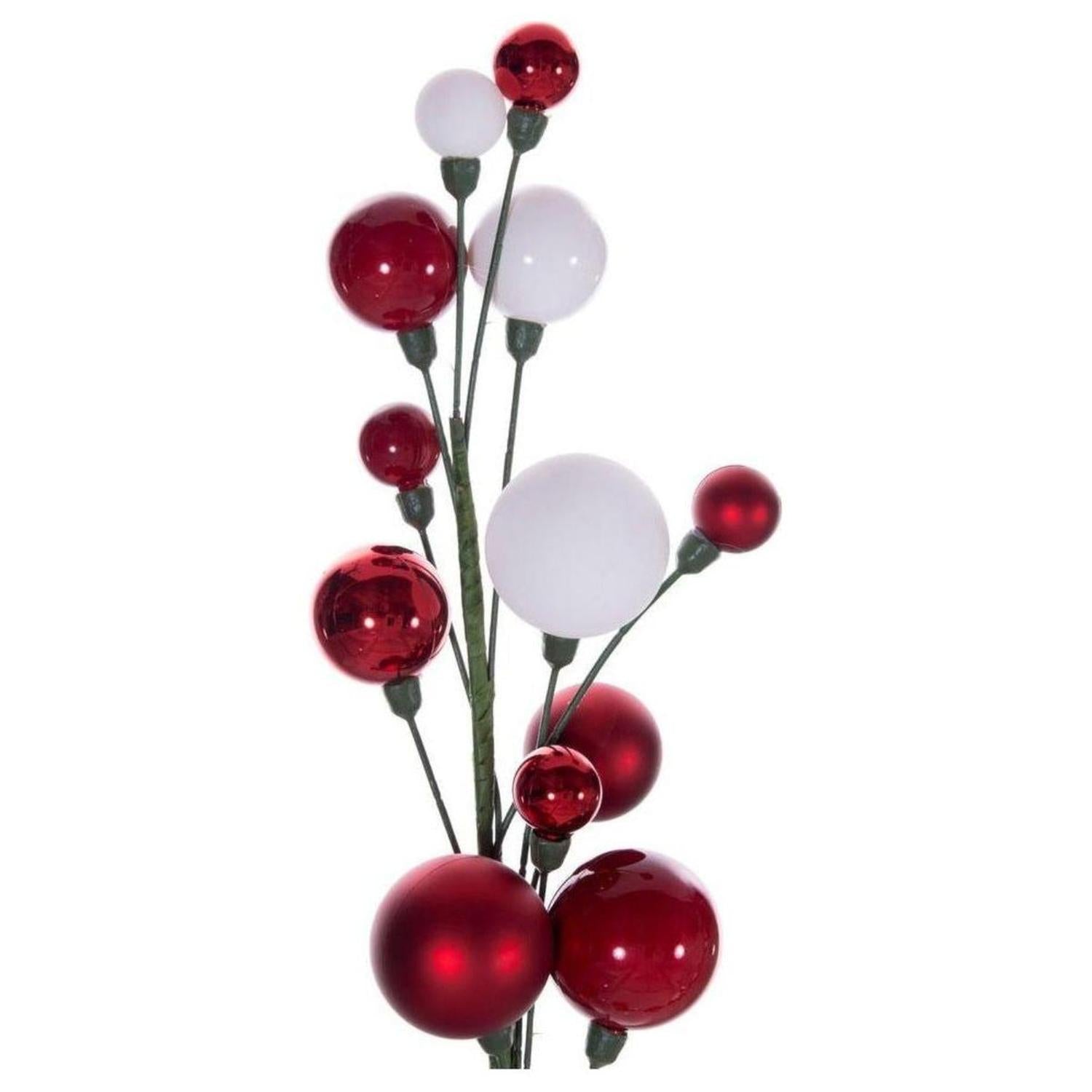 6' Ball Branch Garland: Red and White