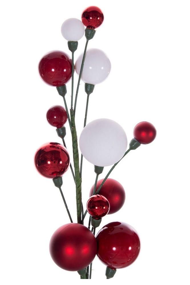 Shop For 6' Ball Branch Garland: Red and White