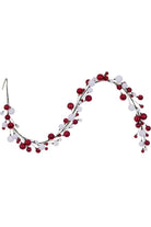 Shop For 6' Ball Branch Garland: Red and White