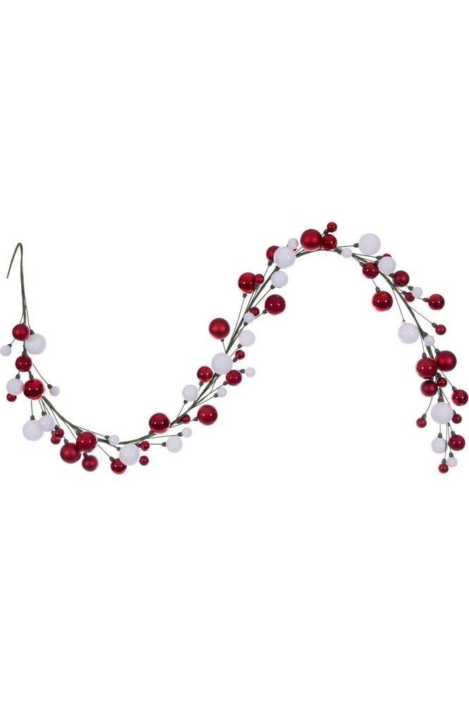 Shop For 6' Ball Branch Garland: Red and White