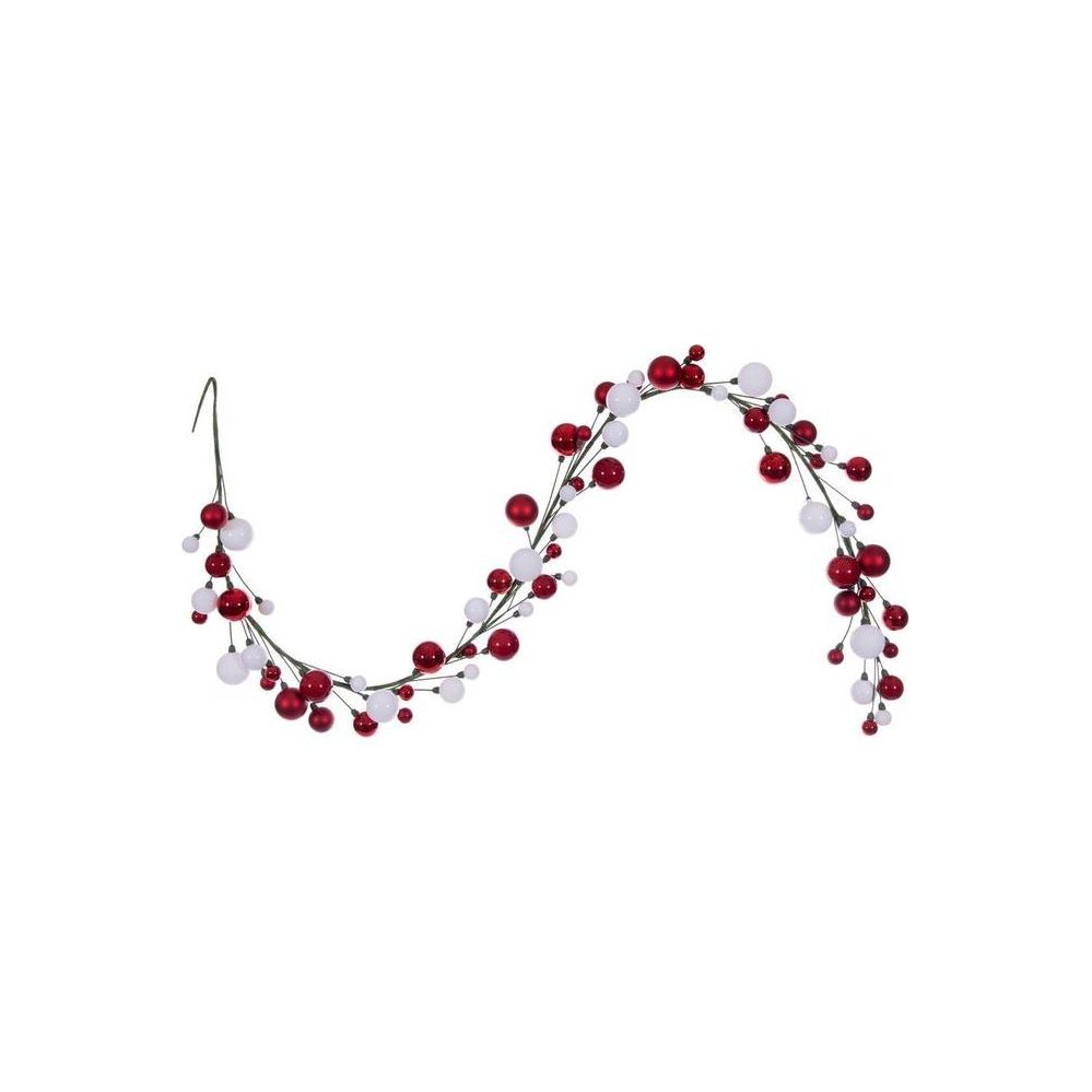 Shop For 6' Ball Branch Garland: Red and White