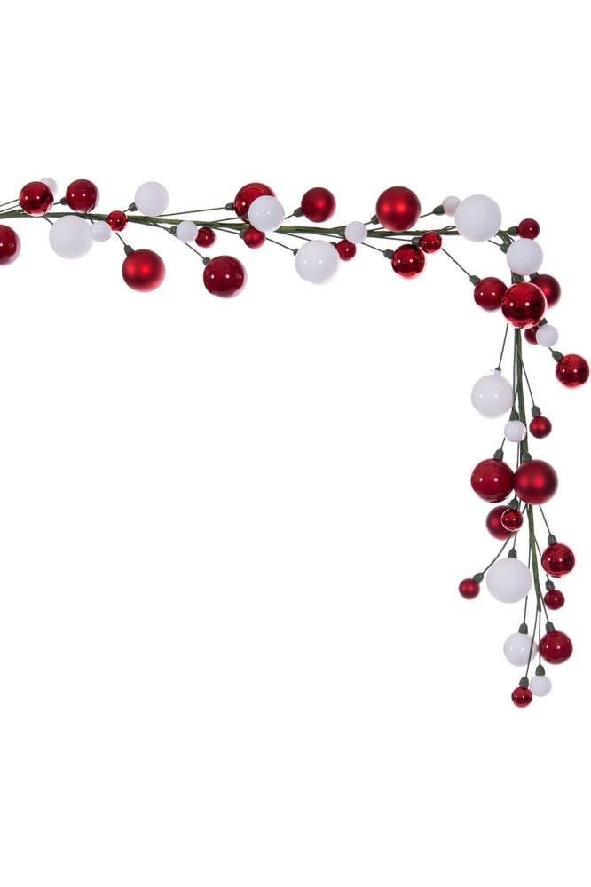 Shop For 6' Ball Branch Garland: Red and White