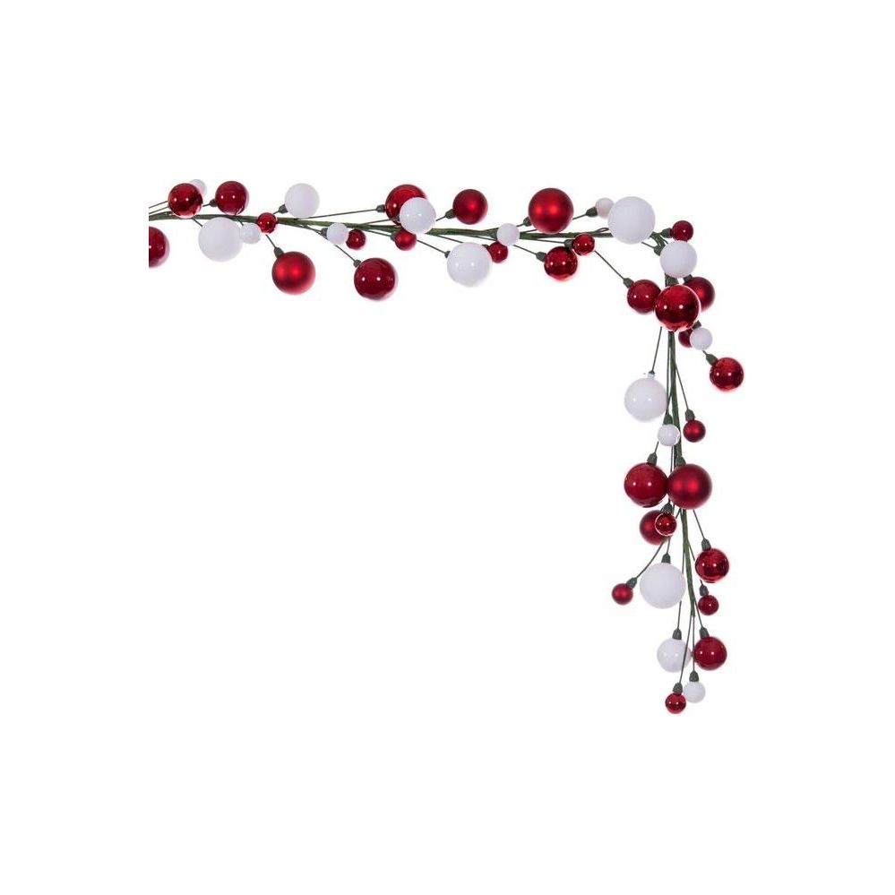Shop For 6' Ball Branch Garland: Red and White