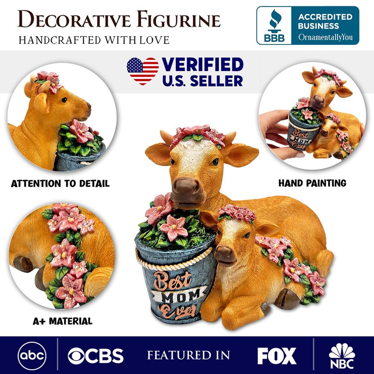 Shop For 6" Best Mom Cow and Calf Figurine