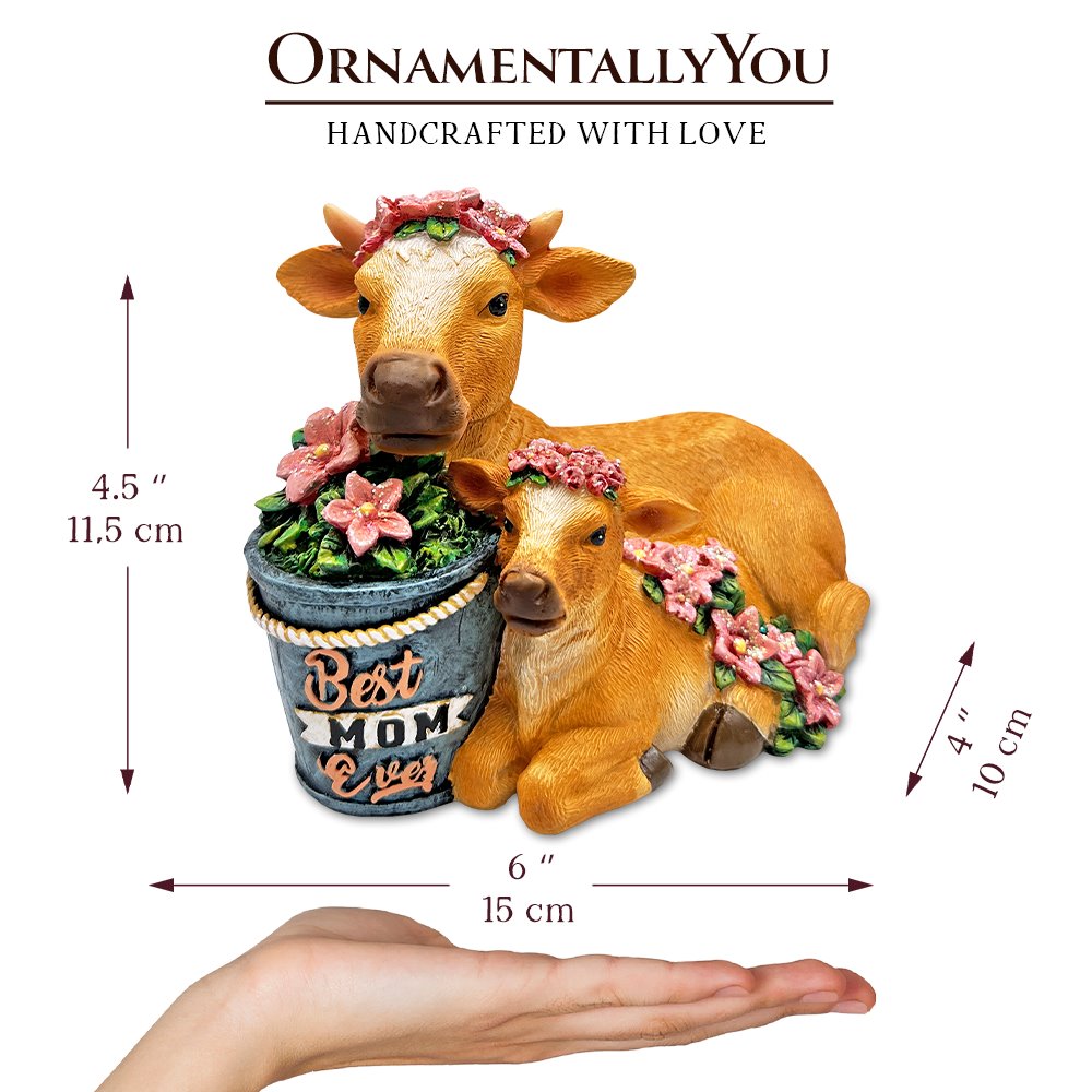 Shop For 6" Best Mom Cow and Calf Figurine
