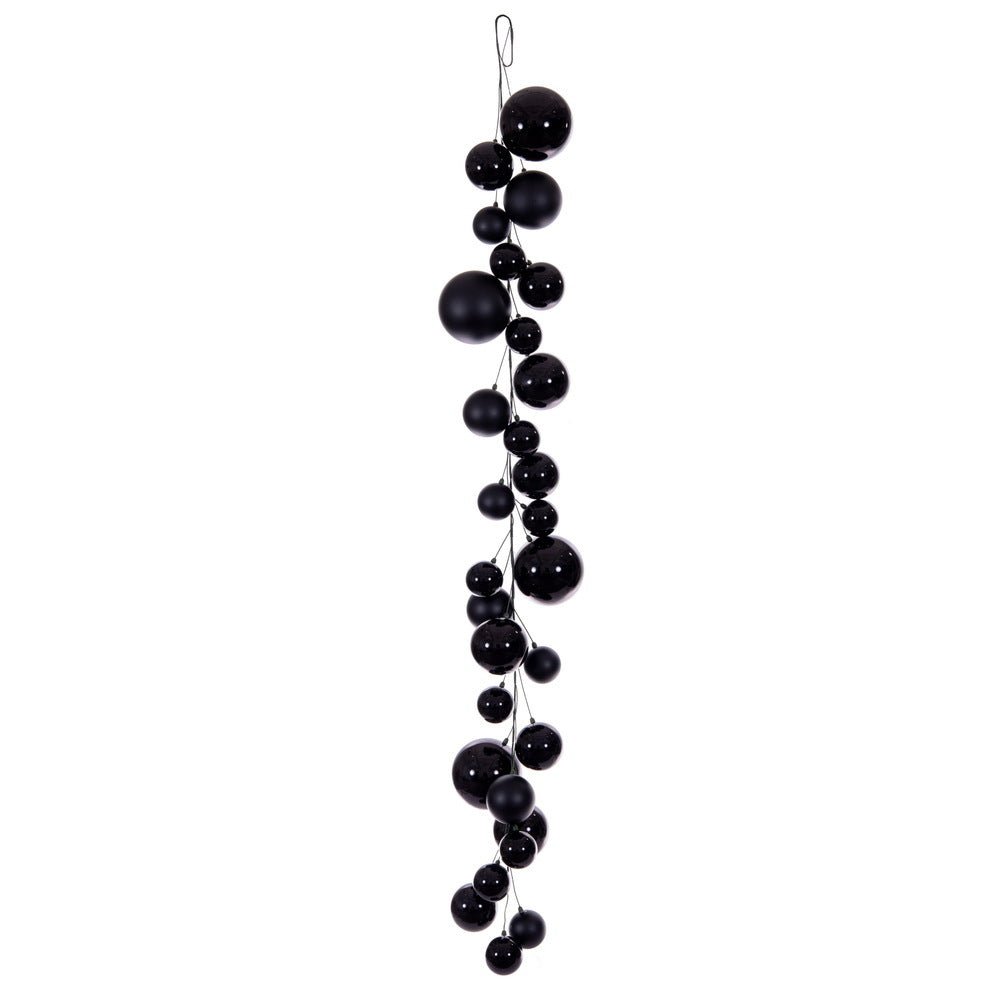 Shop For 6' Black Matte Shiny Pearl Ball Garland: Black