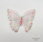 6" Embroidery Pastel Butterfly Clip: Pink