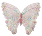 6" Embroidery Pastel Butterfly Clip: Pink