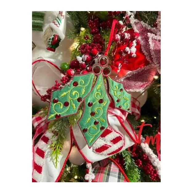 Shop For 6" Felt Holly Jewel Ornament