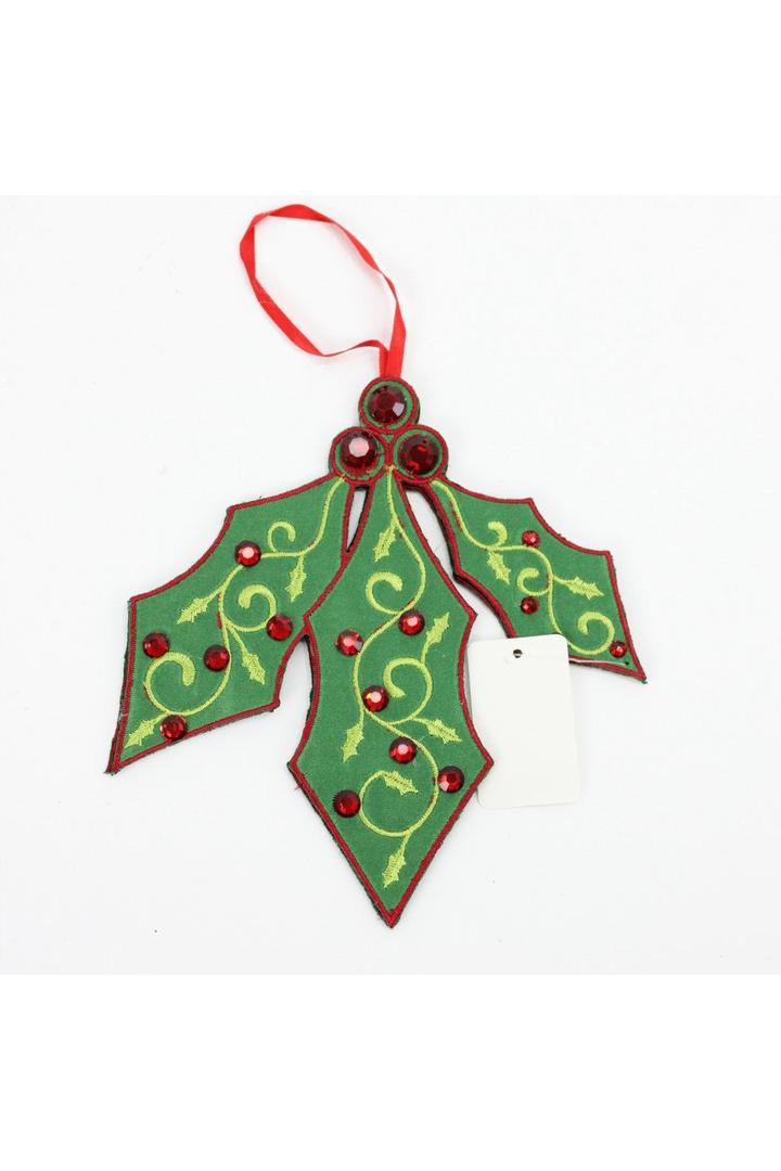 Shop For 6" Felt Holly Jewel Ornament