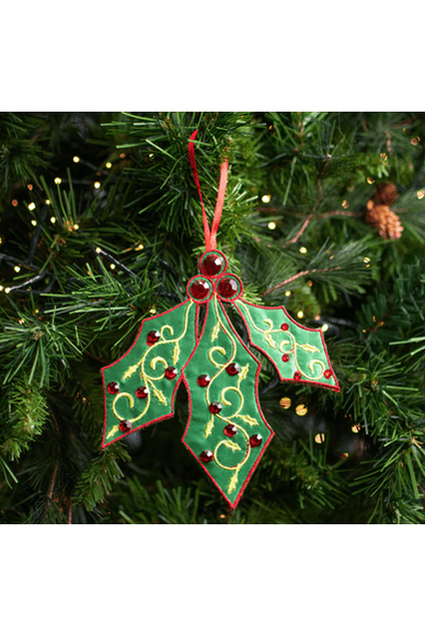 Shop For 6" Felt Holly Jewel Ornament