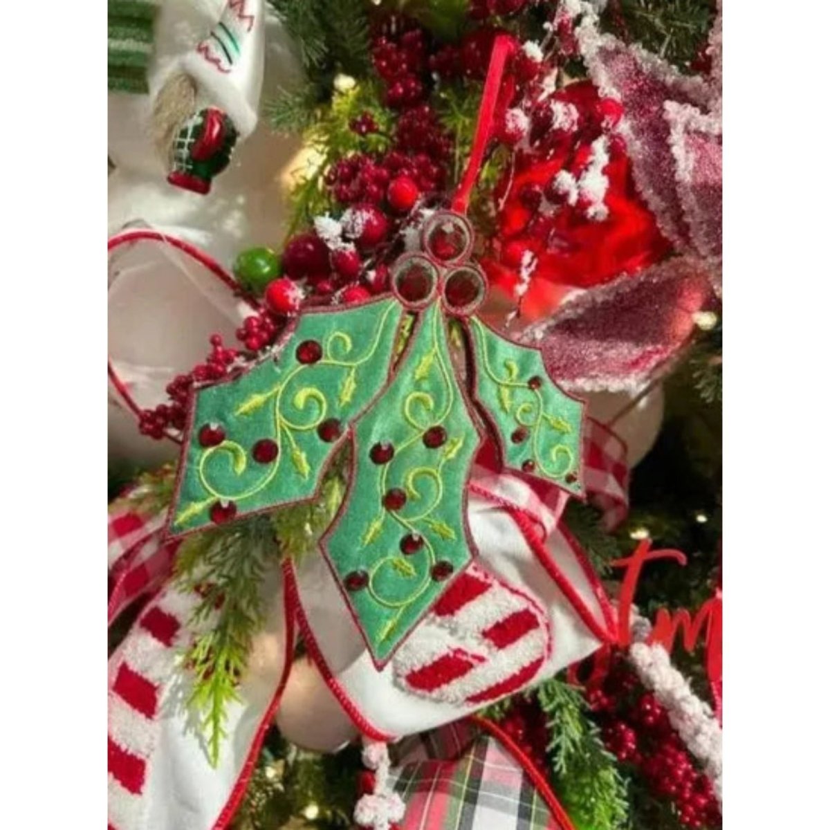 Shop For 6" Felt Holly Jewel Ornament