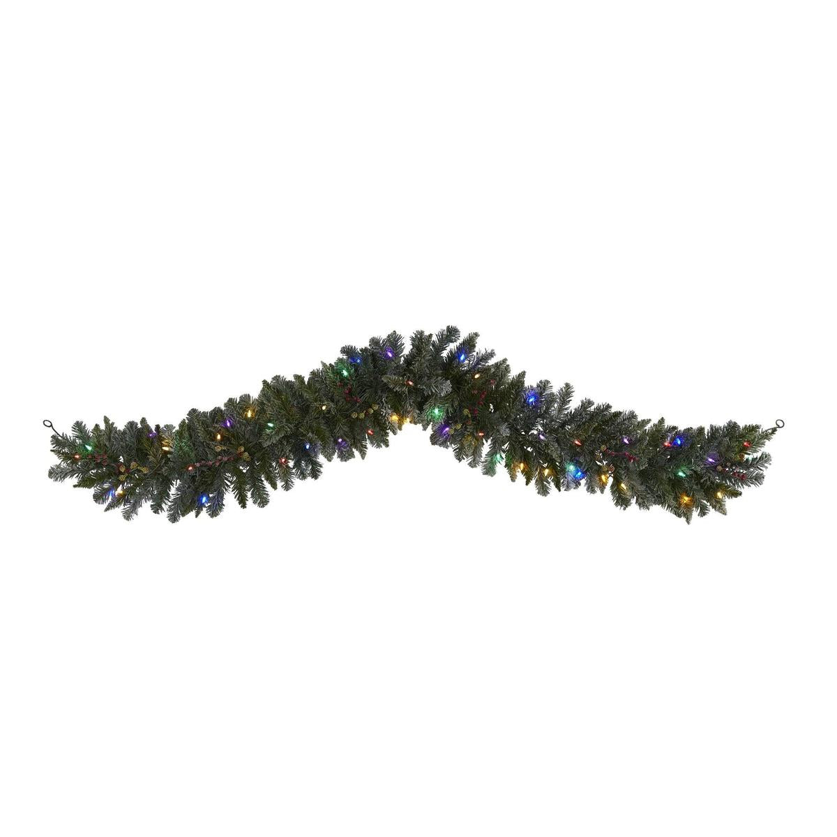 Shop For 6' Flocked Artificial Christmas Garland (Multicolor)