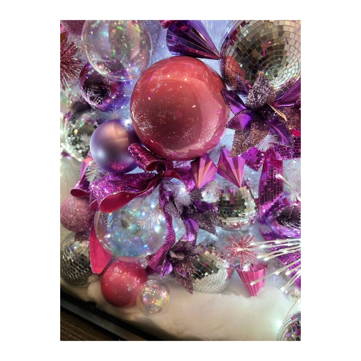Shop For 6" Fuchsia Mirror Ball Ornament