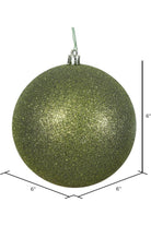 Shop For 6" Glitter Olive Green Ball Christmas Ornament (4 pack)