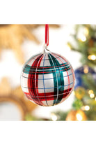 Shop For 6" Hand Painted Glen Plaid Glass Ball Ornament