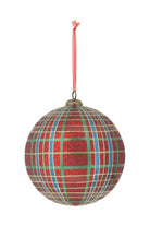 Shop For 6" Hand Painted Plaid Glass Ball Ornament