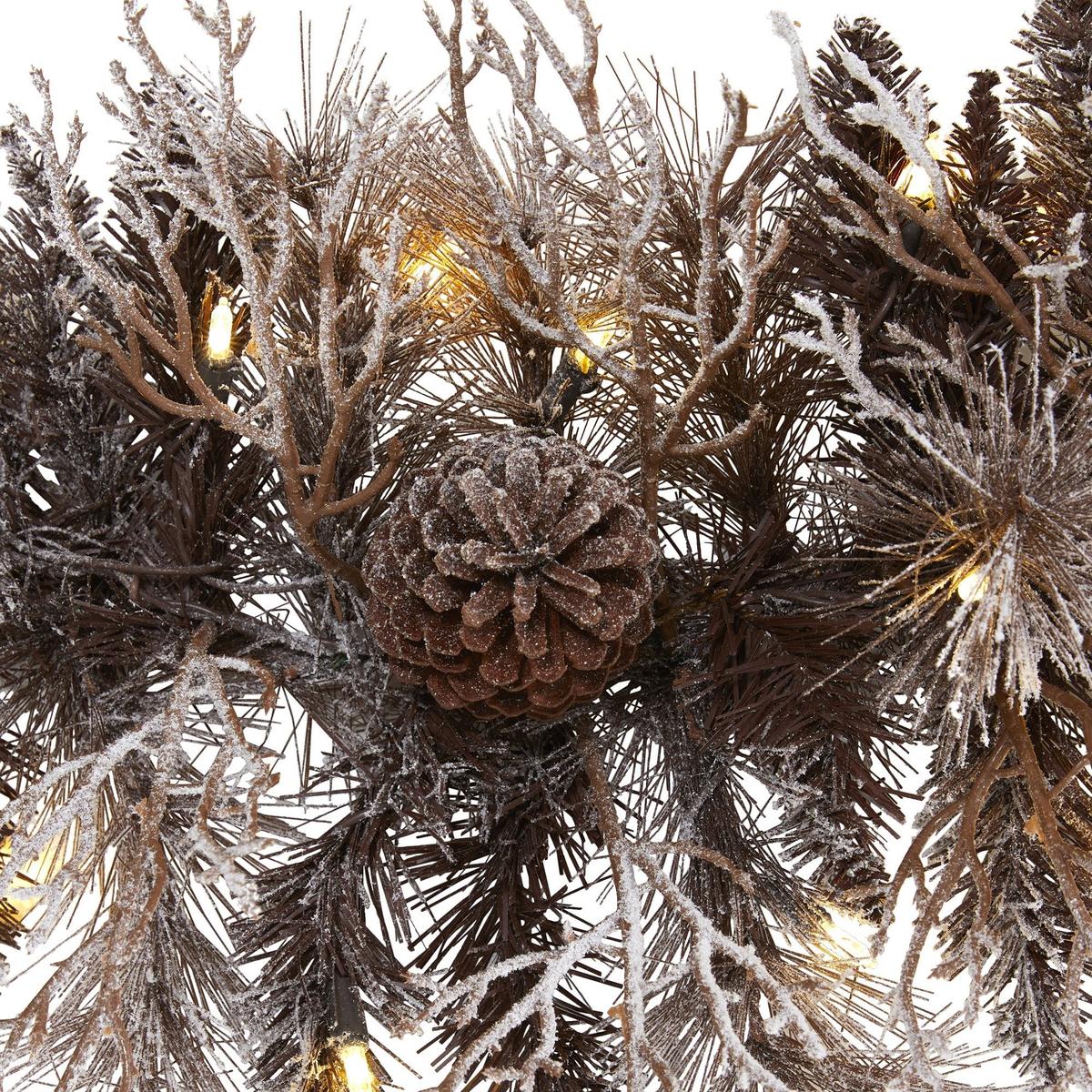 Shop For 6' LED Flocked Pine Cone Christmas Garland
