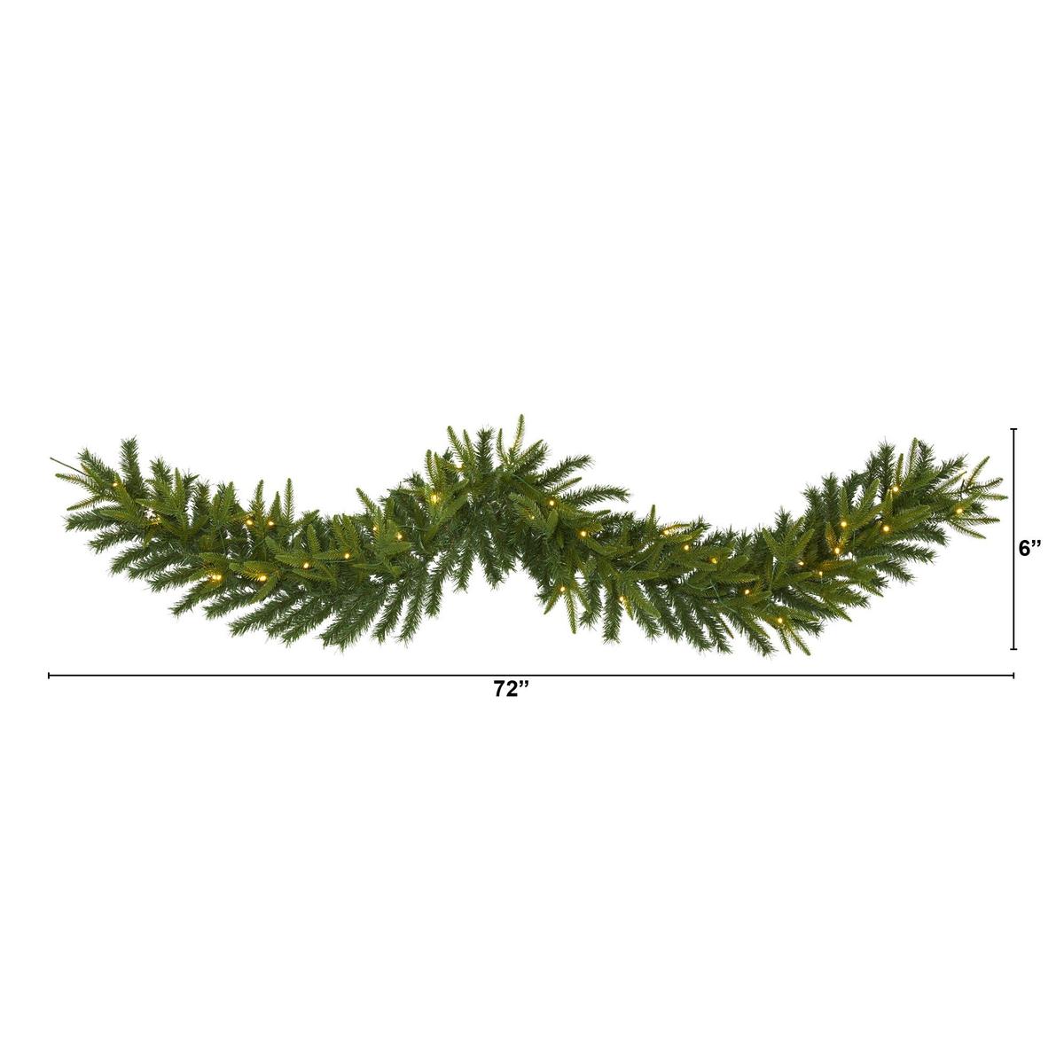 Shop For 6’ LED Green Pine Artificial Christmas Garland