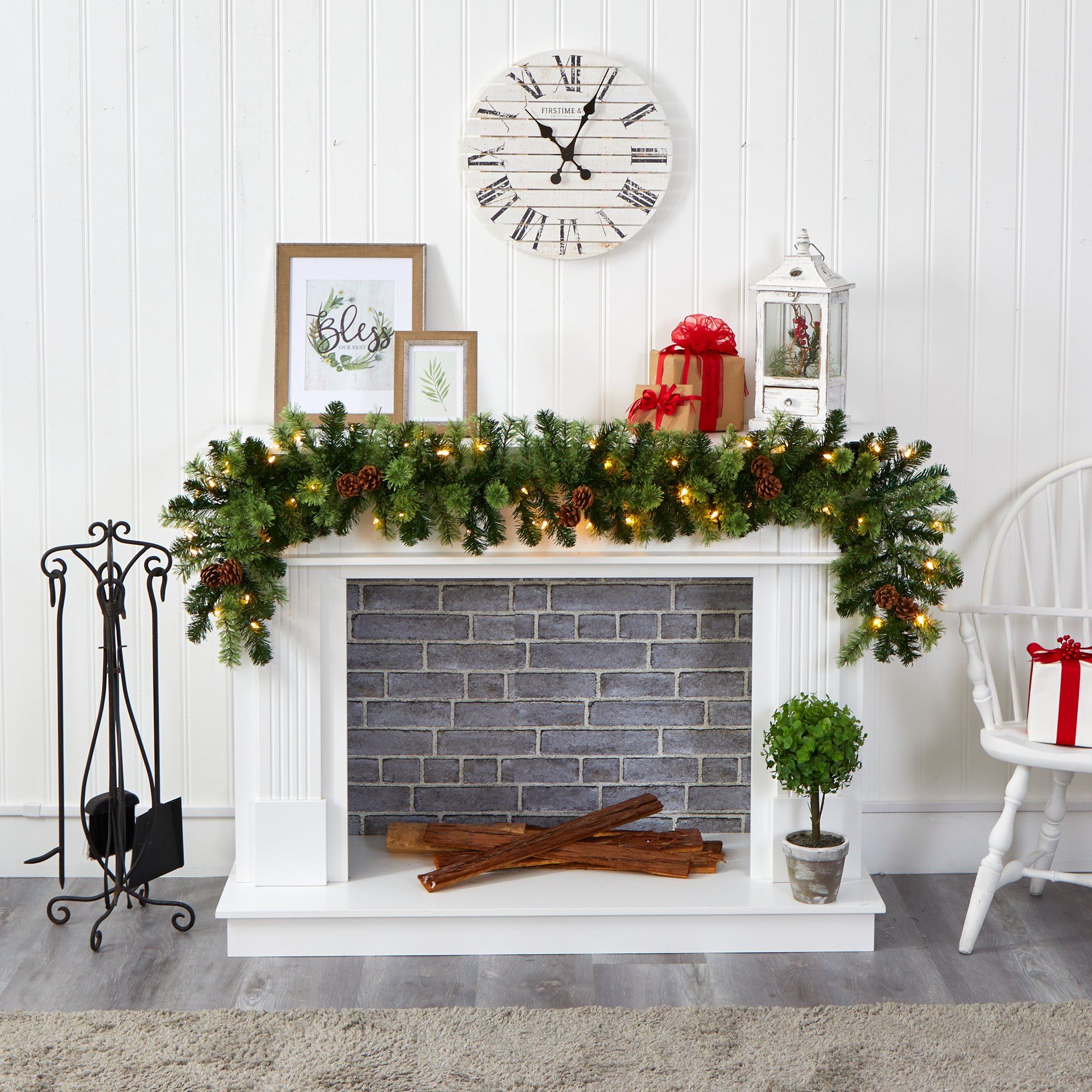 Shop For 6' LED Pine Cone Christmas Artificial Garland