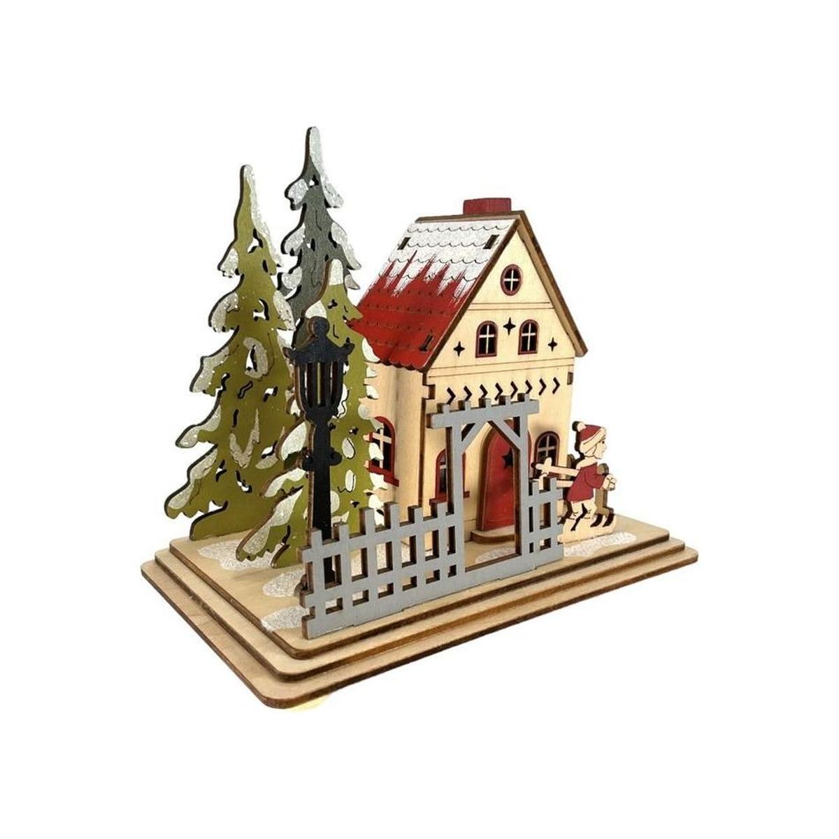Shop For 6" Lighted Laser Cut Wood Houses