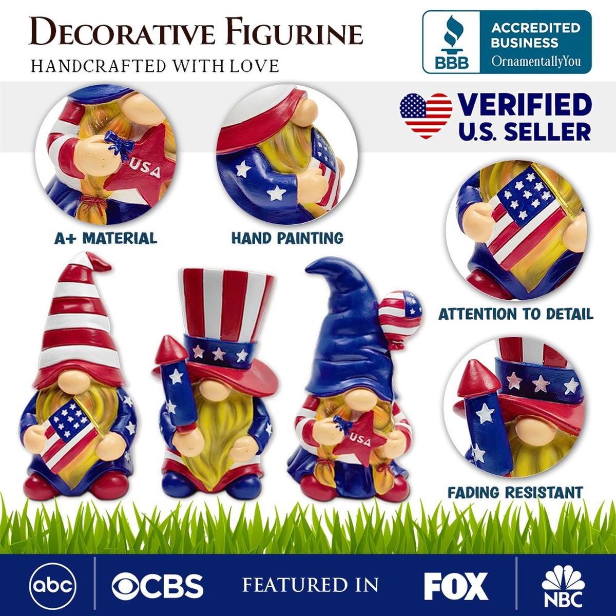 Shop For 6" Patriotic Gnome Figurines (Set of 3)