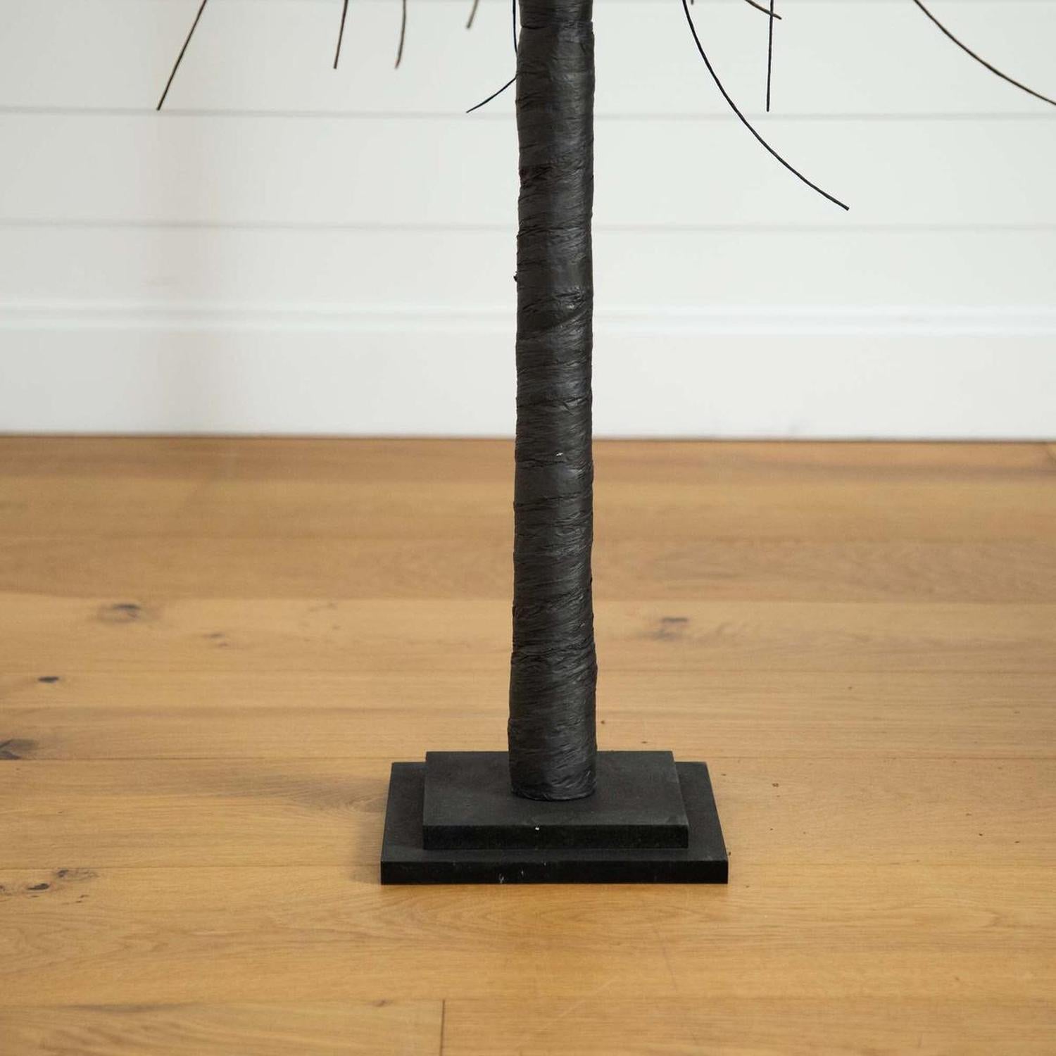 6’ Pre-Lit Halloween Black Willow Artificial Tree