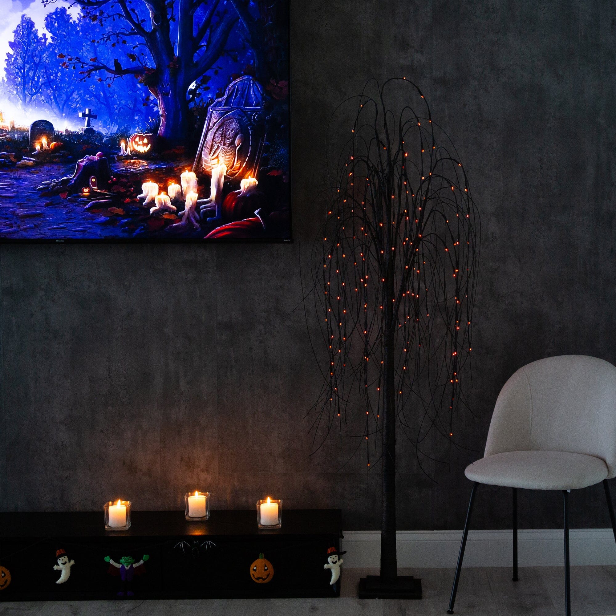Shop For 6’ Pre - Lit Halloween Black Willow Artificial Tree