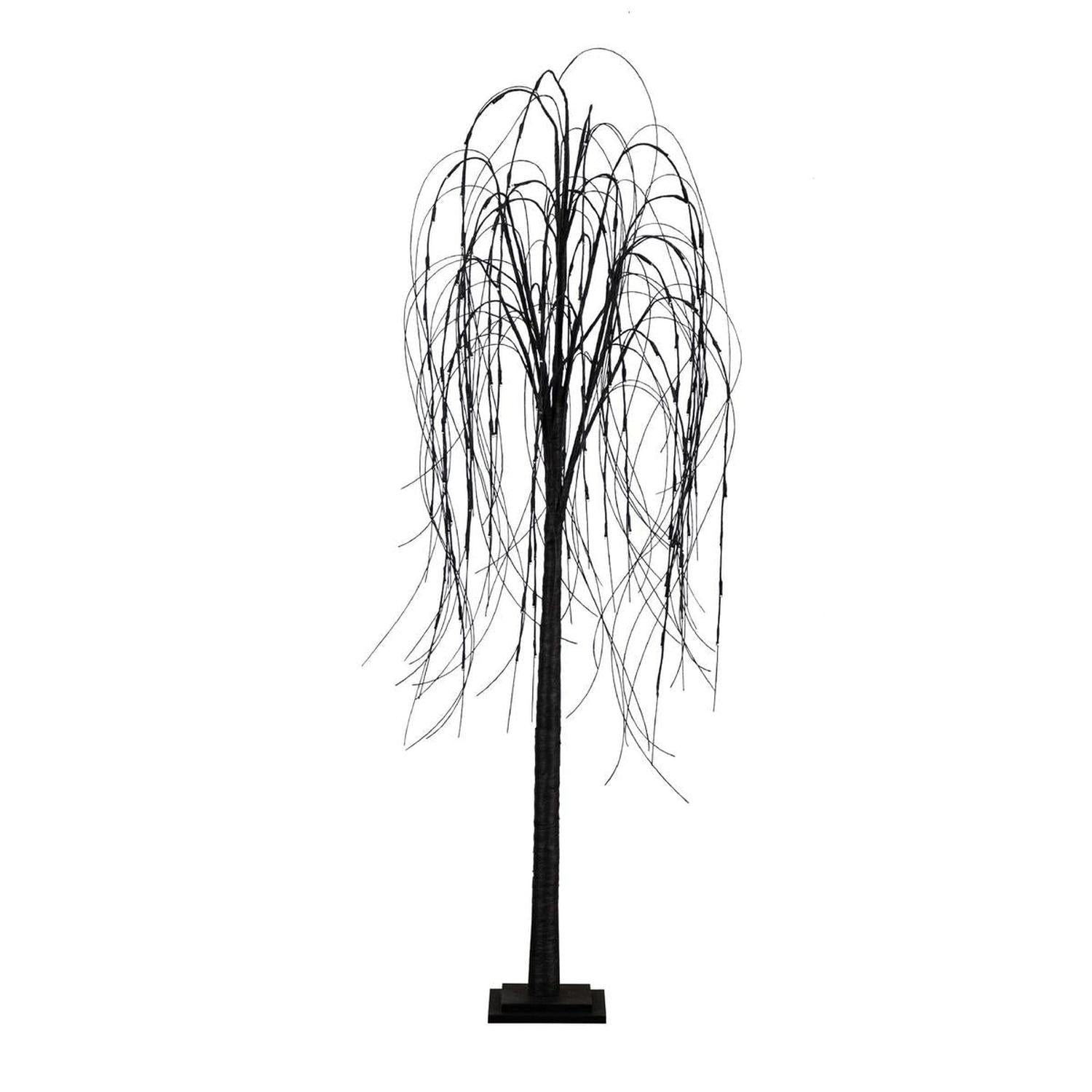 6’ Pre-Lit Halloween Black Willow Artificial Tree