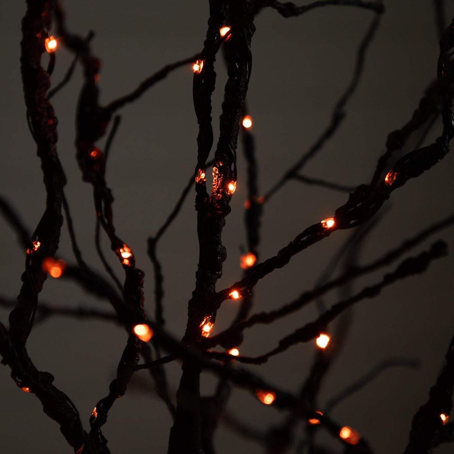 6’ Pre-Lit Halloween Deluxe Black Twig Artificial Tree