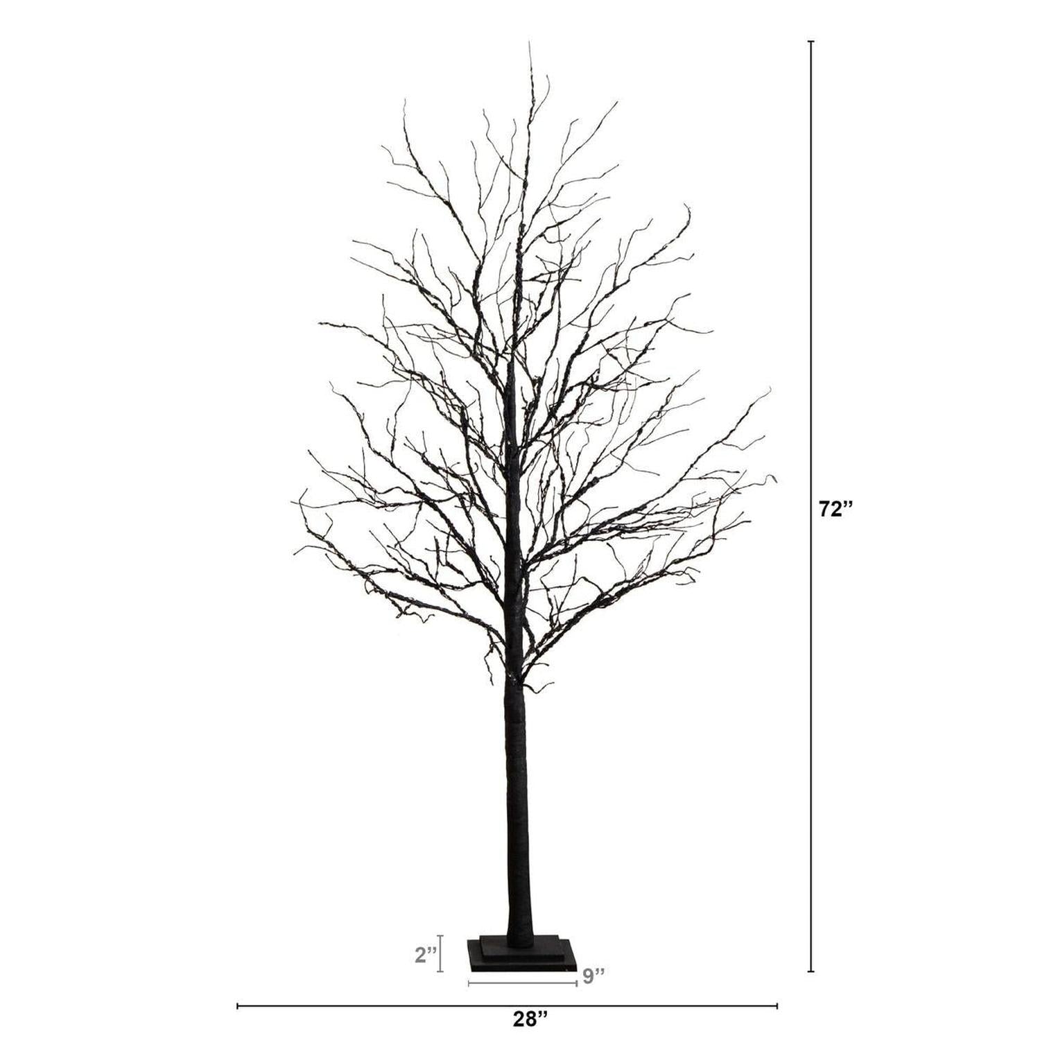 6’ Pre-Lit Halloween Deluxe Black Twig Artificial Tree