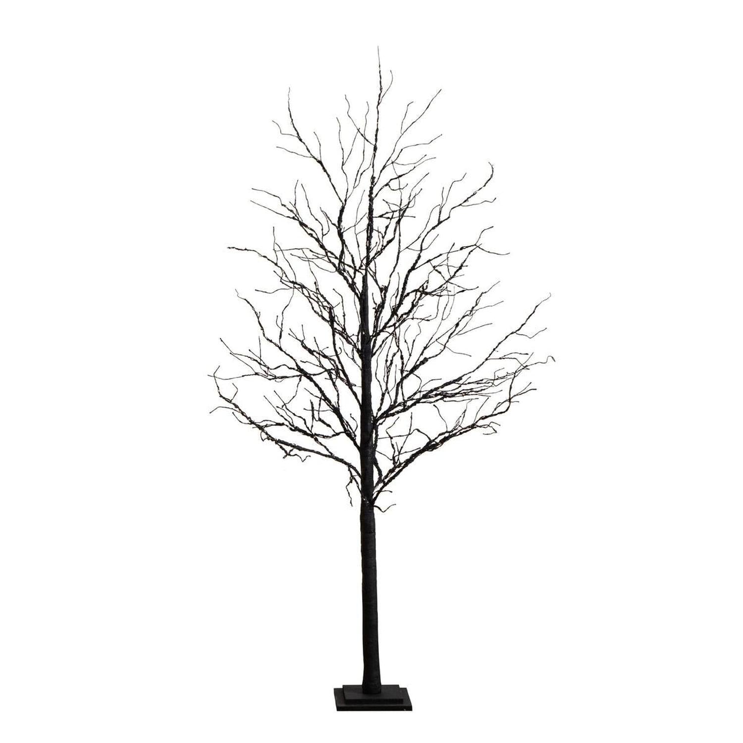 6’ Pre-Lit Halloween Deluxe Black Twig Artificial Tree