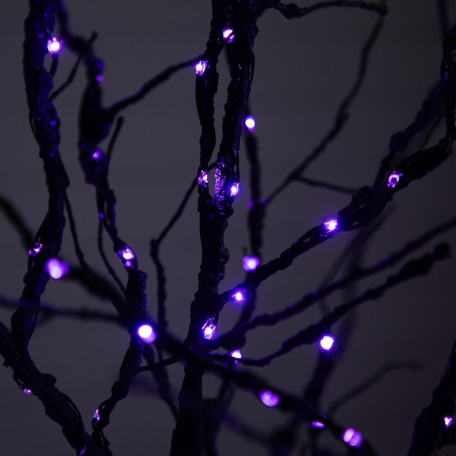 6’ Pre-Lit Halloween Deluxe Black Twig Artificial Tree
