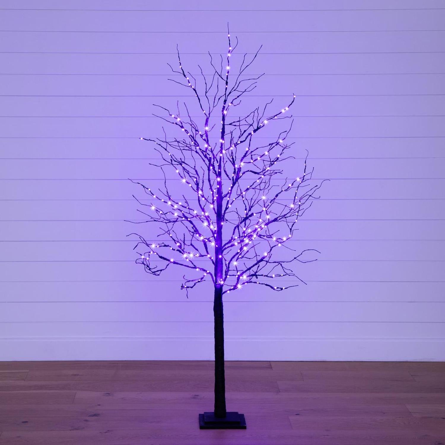 6’ Pre-Lit Halloween Deluxe Black Twig Artificial Tree
