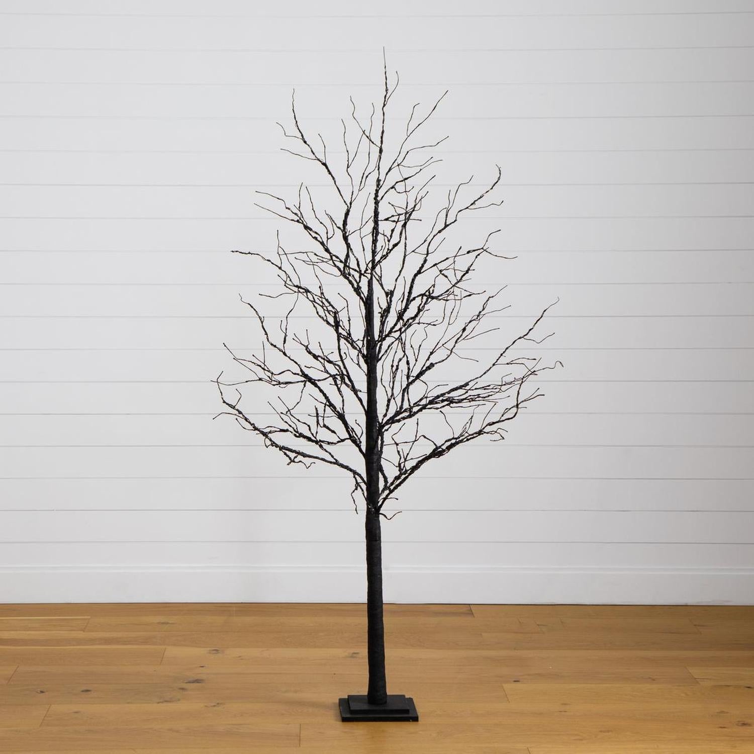 6’ Pre-Lit Halloween Deluxe Black Twig Artificial Tree