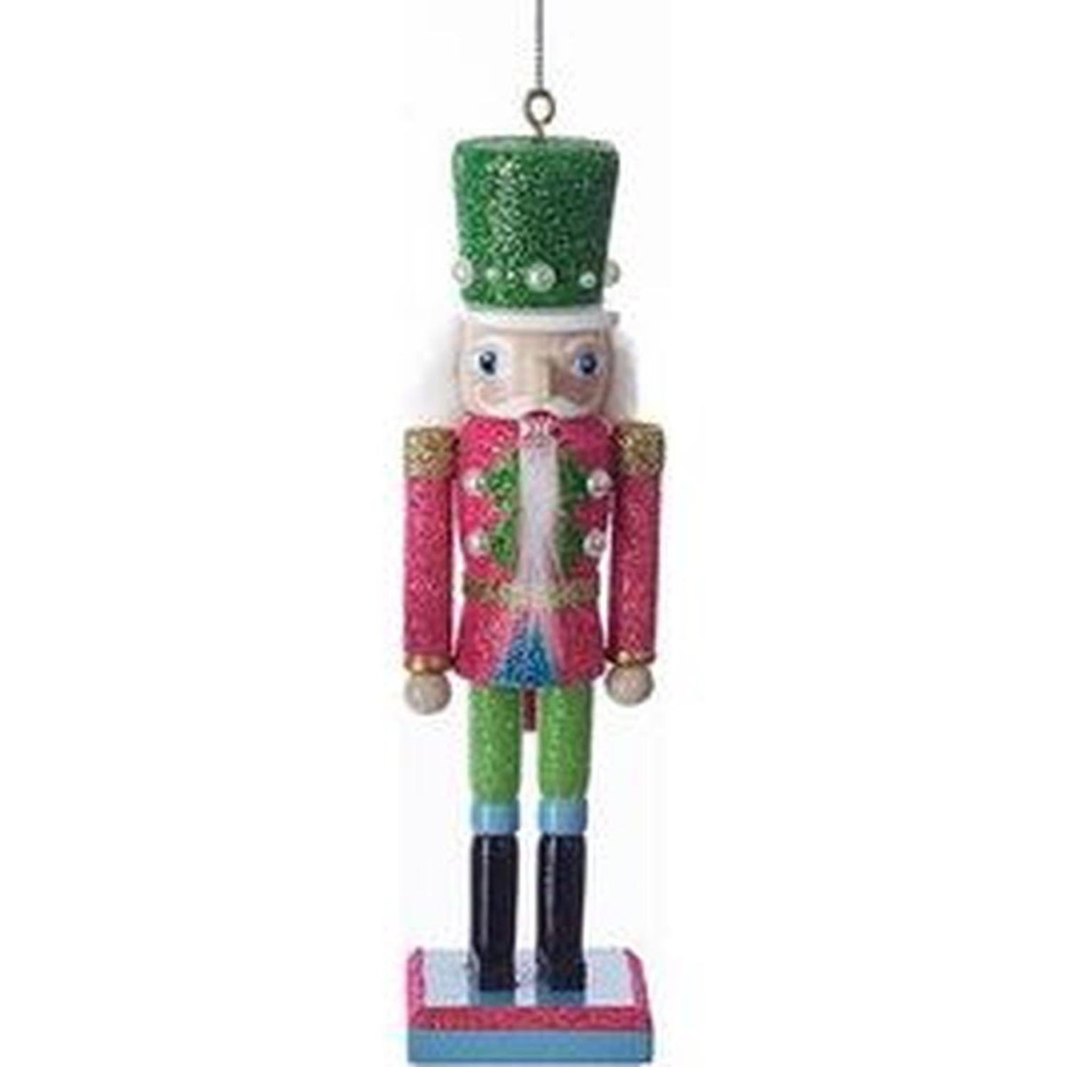 6" Preppy Bright Color Nutcracker Ornaments With Pearls