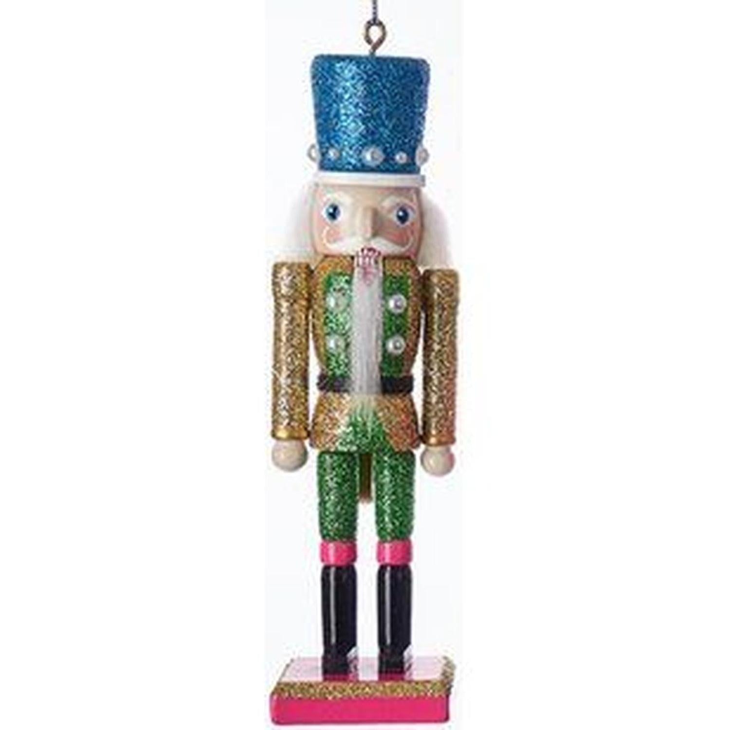 6" Preppy Bright Color Nutcracker Ornaments With Pearls