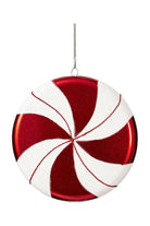 Shop For 6" Red - White Swirl Flat Candy Christmas Ornament