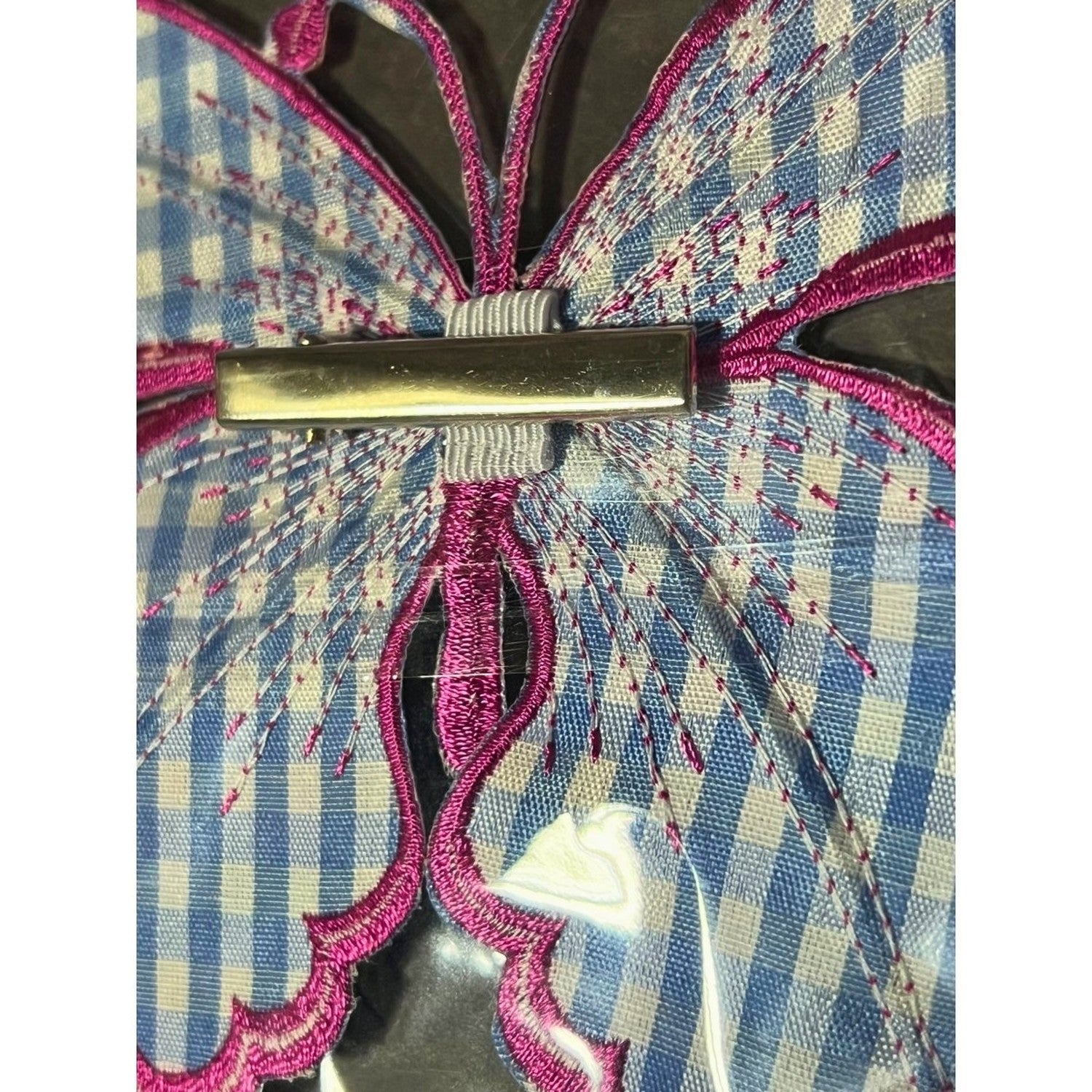 Shop For 6" Satin Embroidery Watercolor Floral Butterfly Clip